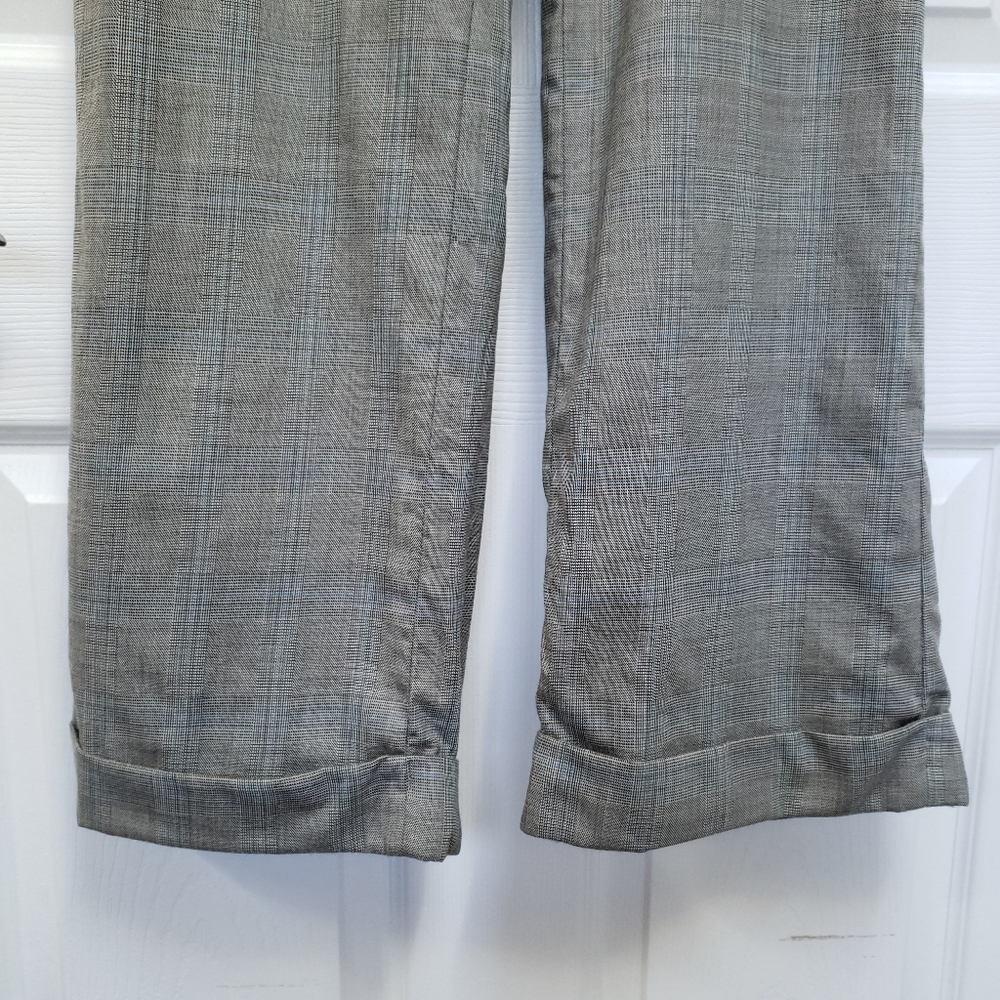 Banana Republic Gray Plaid Martin Fit Wool Blend Lined Trouser Pants - Picture 4 of 9